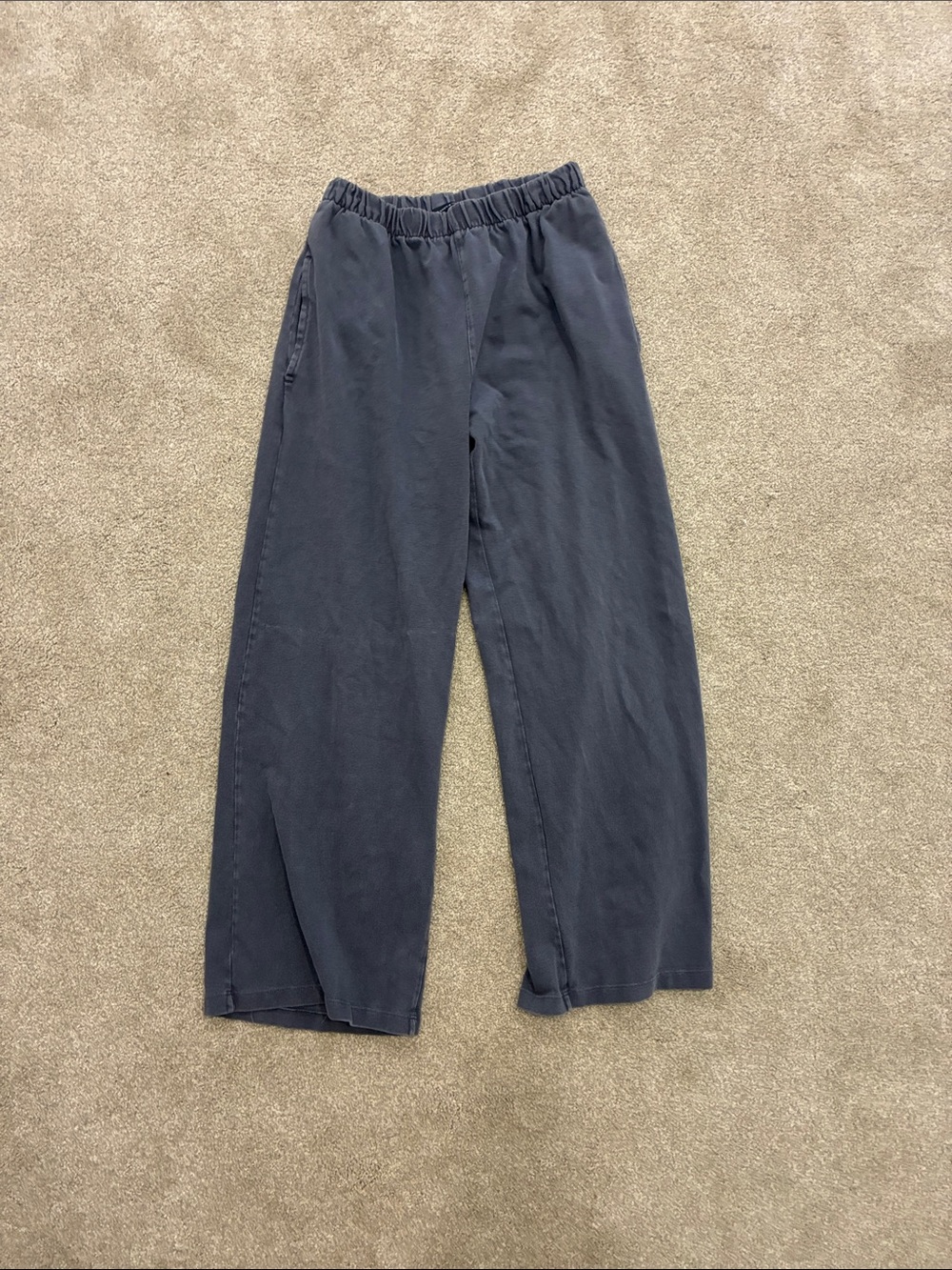 Brandy Melville Men's Wide-Leg Elastic-Waist Pants - Navy